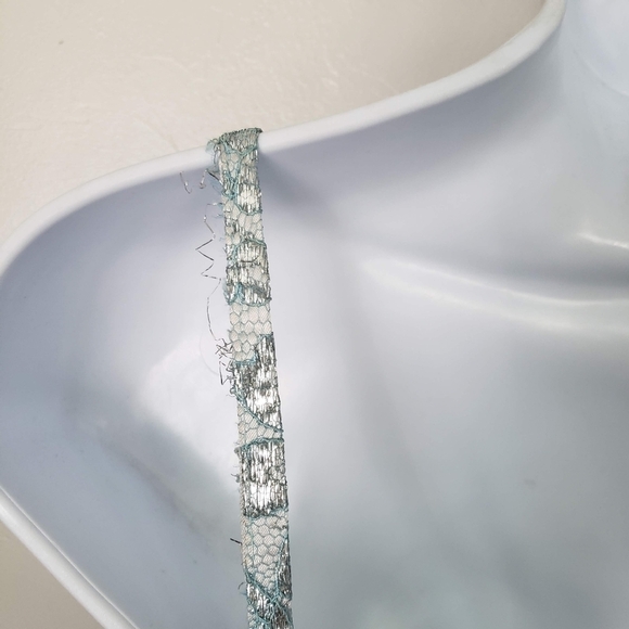 Milly Vintage Women's 4 Cinderella Blue Knee Length Dress Spaghetti Strap Girly - Picture 11 of 12